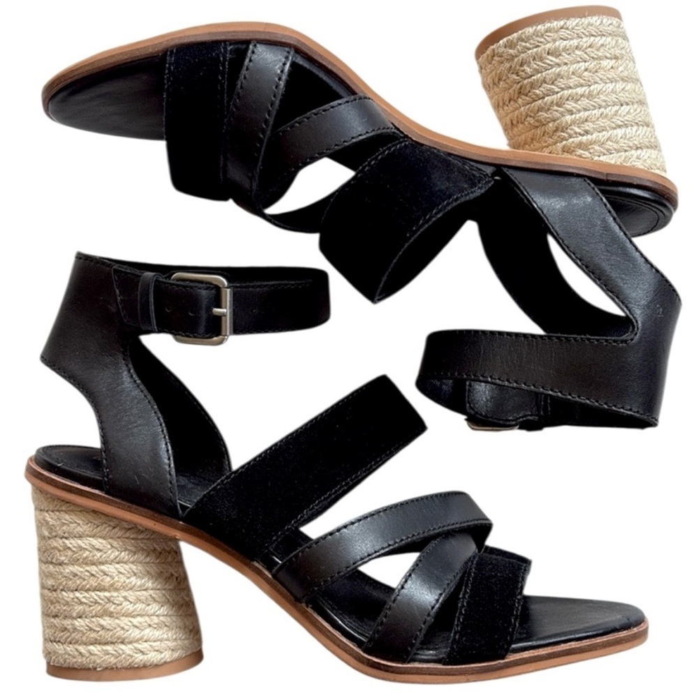 EUC Frye Leather Heeled Sandals Black
Size 8.5